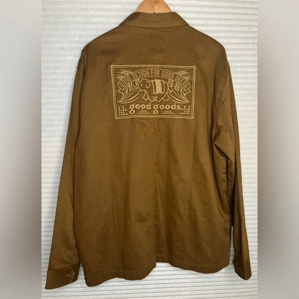 Good Design for Good Deeds Men’s Utility Brown Khaki Jacket Large